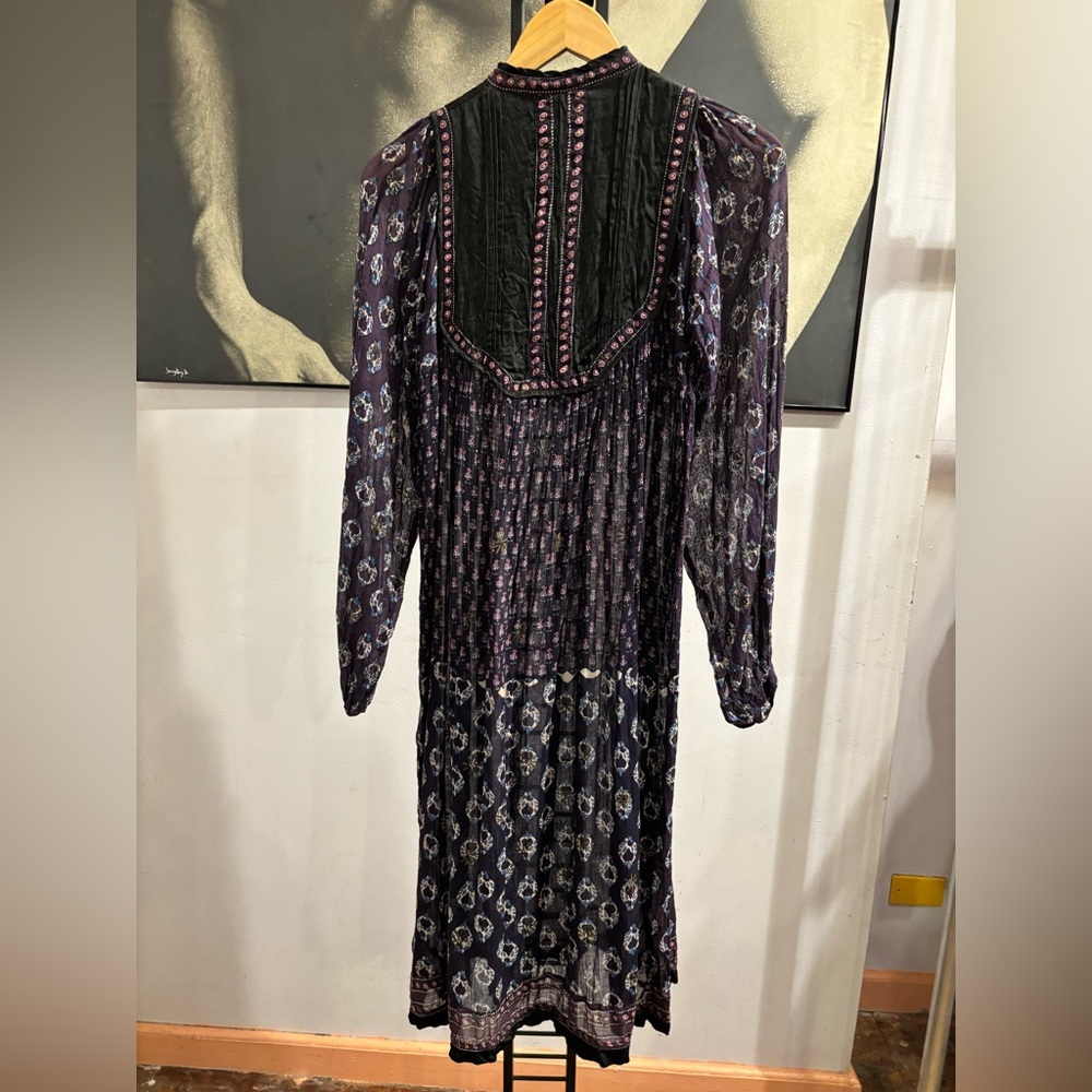 Vintage a Indian Smock Dress in Purple Cotton Gauze size M - Picture 6 of 8